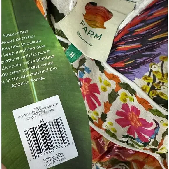 Farm Rio | Off-White Tropical Yard Sleeveless Midi Dress - Picture 4 of 5